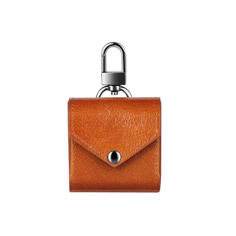 Чехол из натуральной коровьей кожи для беспроводных наушников Airpod 2 с крючком |