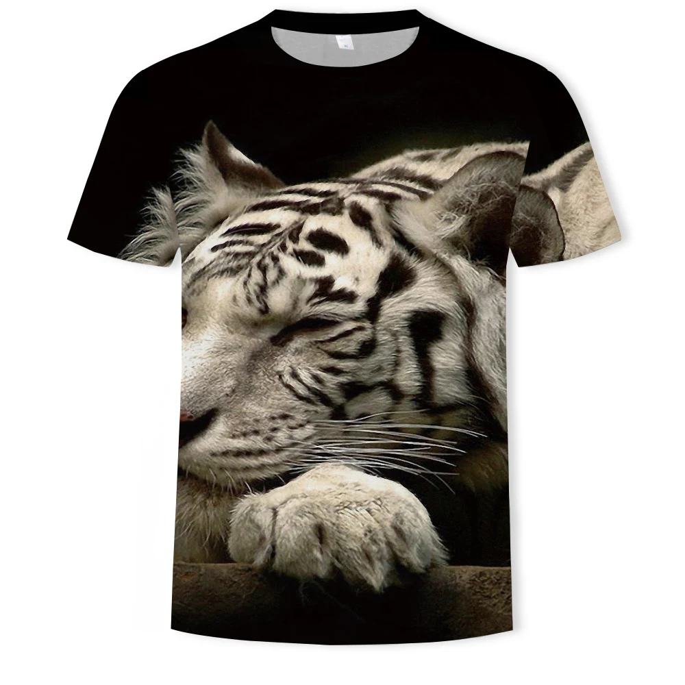 

New 2021 popular men's cotton top leisure sports short sleeve cartoon men's and women's animal fashion summer T-shirt 3D printin
