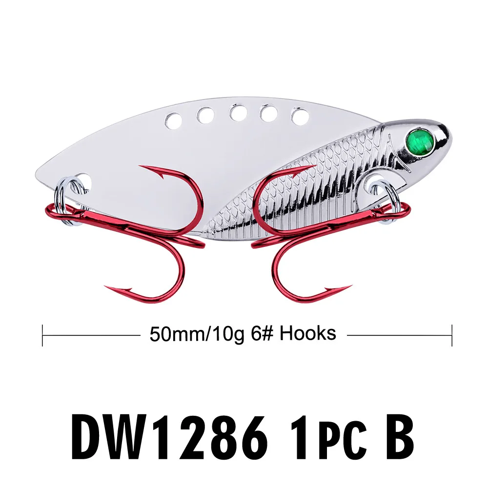 Приманка рыболовная VIB из алюминиевого сплава с красным крючком вращающаяся