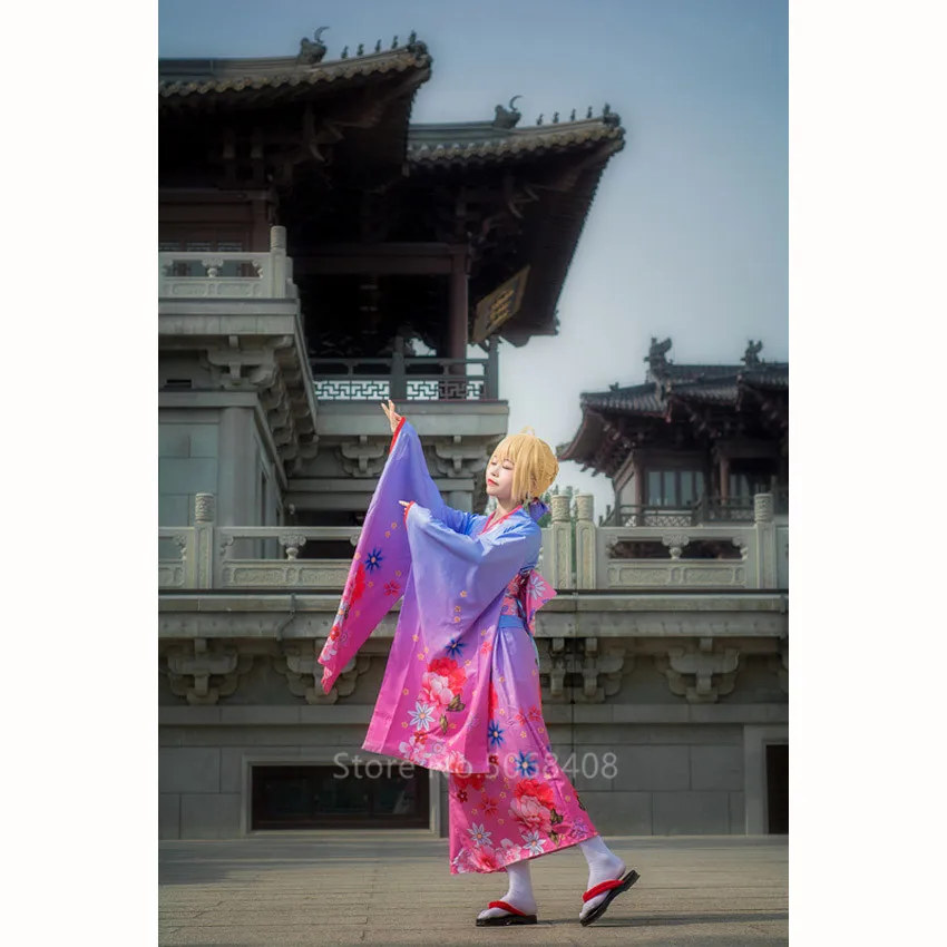 Кимоно женское традиционное в японском стиле винтажное вечернее кимоно гейши с