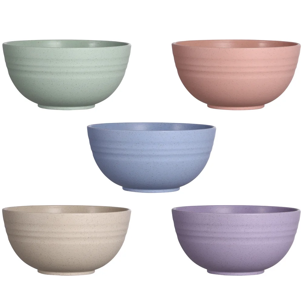 

Bowls Bowl Cereal Straw Snack Set Saladunbreakable Sets Dinner Mixing Wheat Degradable Soup Dishplates Kitchen Microwave Safe