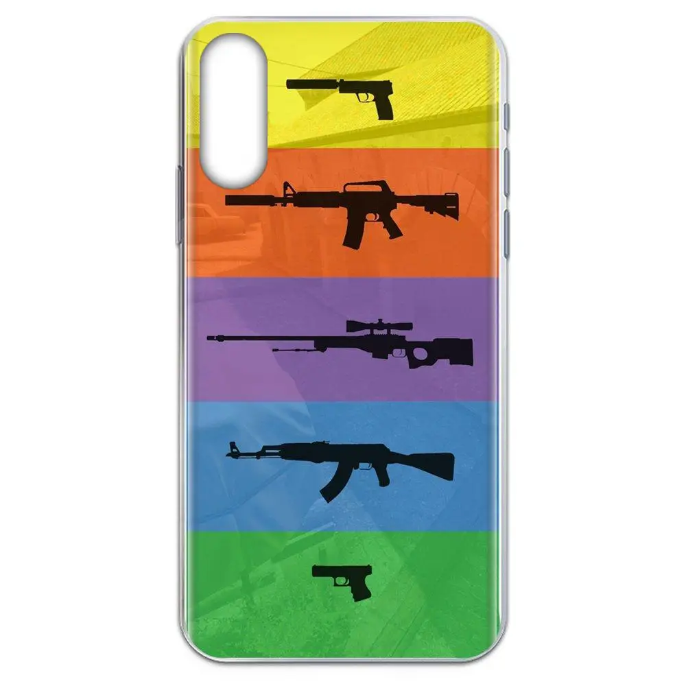 Наклейка Cs Go цветной рисунок из ТПУ розовый для Samsung Galaxy A31 A51 A71 5G A81 A90 A91 A01 A11 M31 S11 S11E