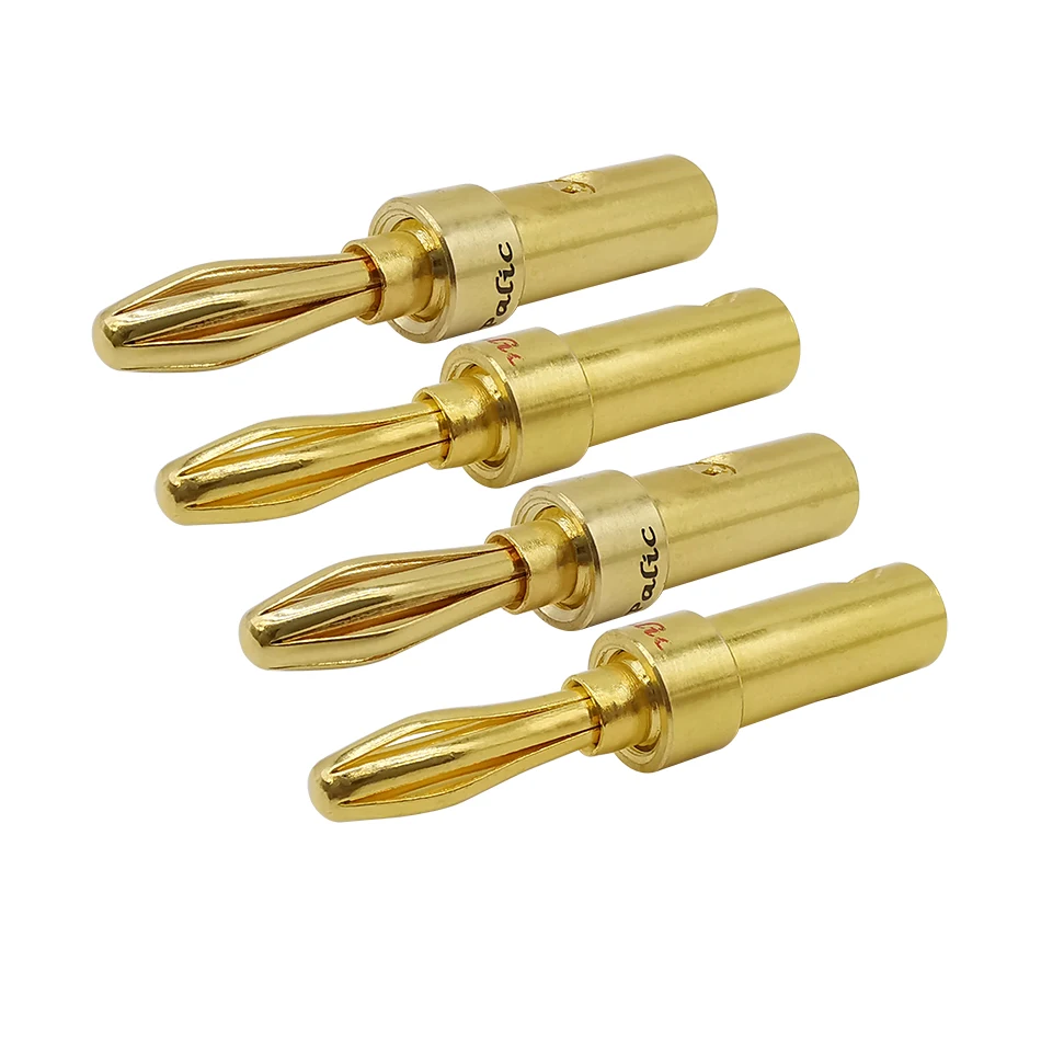 4 шт. позолоченные мм штекеры типа банан аудиоразъем металлические штырьковые