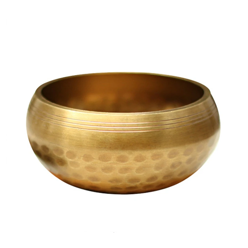 Cuenco de sonido de Buda tibetano hecho a mano, taz&oacute;n de Canto de meditaci&oacute;n de Yoga, artesan&iacute;a de Chime de lat&oacute;n, taz&oacute;n de canto tibetano de terapia musical-3