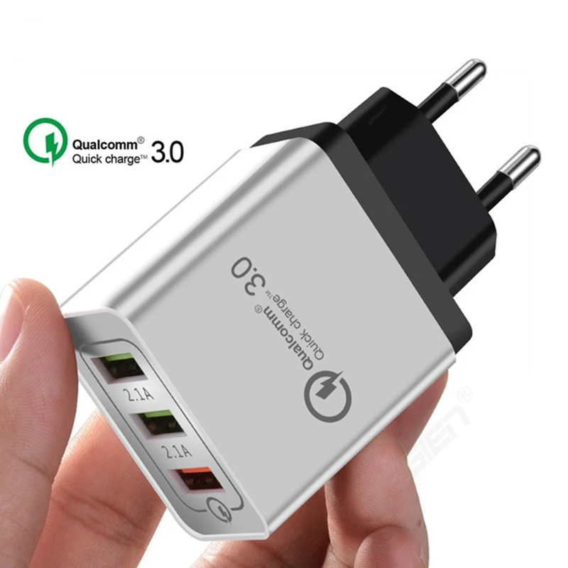20 шт./лот 3 порты быстрой зарядки QC3.0 USB зарядное устройство адаптер питания для