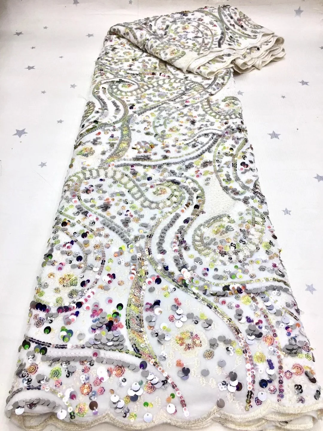 

2020 African Velvet Lace Fabric African French Lace Mesh Lace Sequins African Tulle Lace D42071