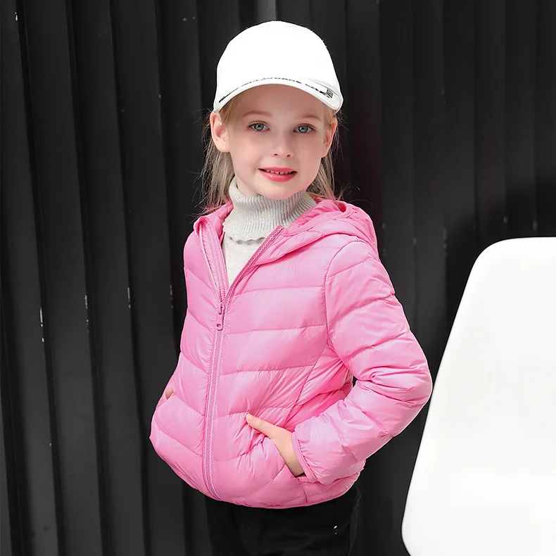 Зимняя Детская куртка 2019 г. Осенне-зимняя Новая легкая теплая пуховая для