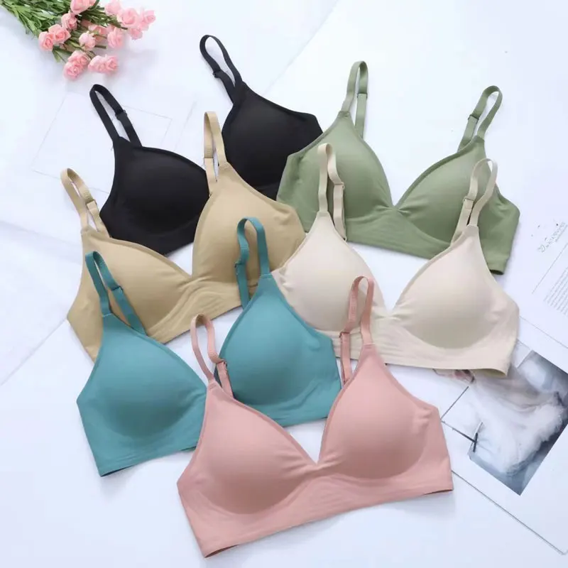 

Push Up Bra Seamless Underwear Women Top Sexy Bras without Frame Thin Unwired Bralette Brassiere Soft Comfort Lingerie Deep V