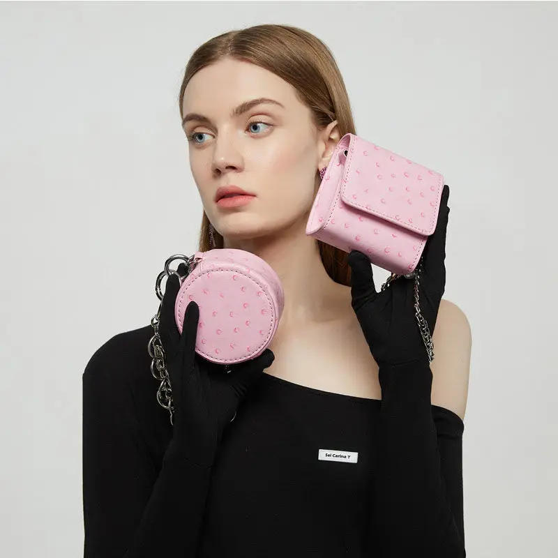 

Niche Pink Bags 2021 Mini Chain Bags Diagonal Bags satchels crossbody bags for women purses and handbags luxury designer
