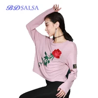 2020 tops latin dance clothes clothing practice cloth female ballroom dance dancing the new long sleeve coat zd121 top for girl