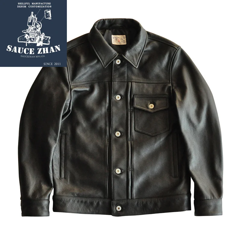 

New Cowhide Jackets Bomber Real Jacket Men Genuine Leather