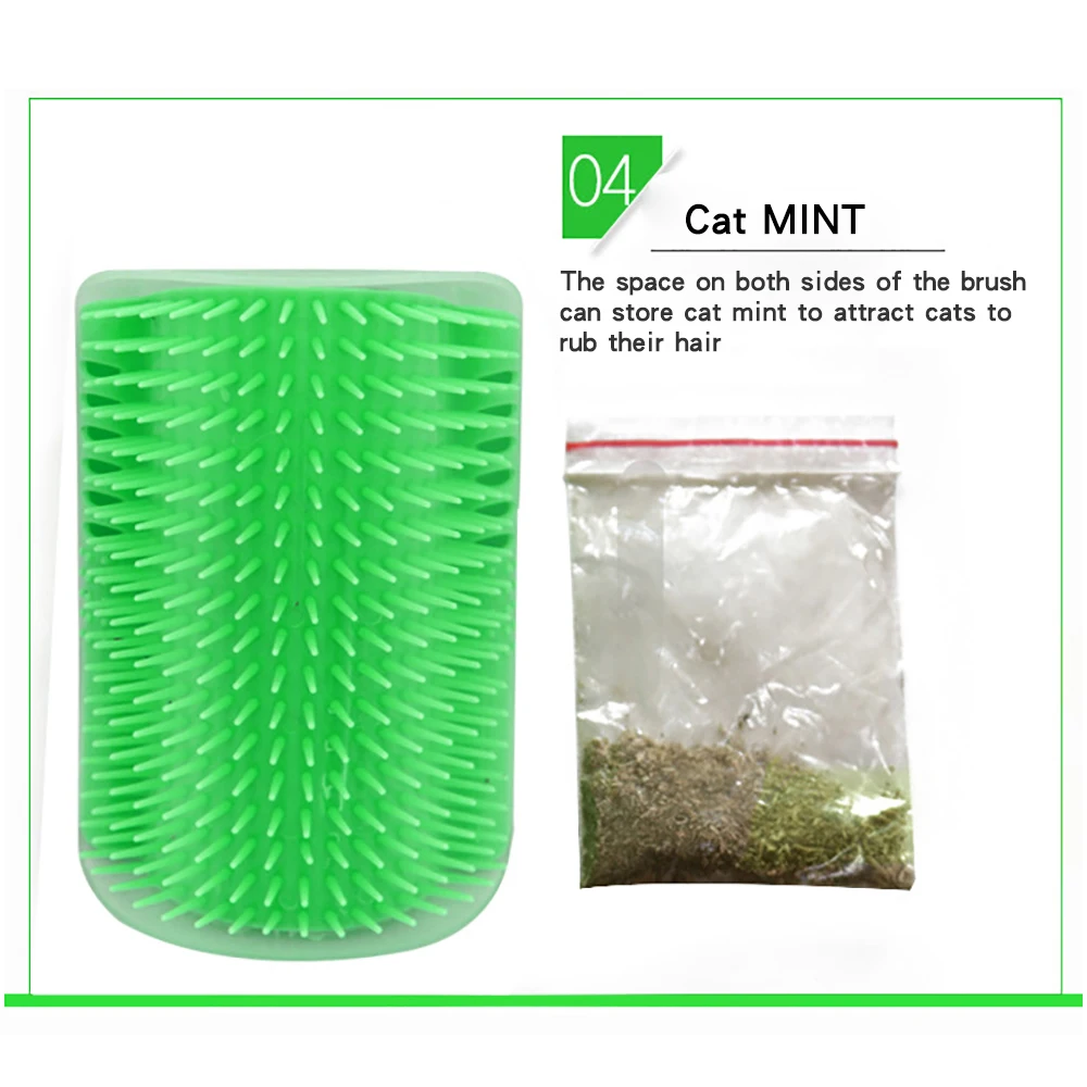 

Softer Cat Self Groomer with Catnip, Dog Cat Corner Groomer,Wall Corner Scratcher Comb,Grooming Massage Brush, Perfect Scratch M