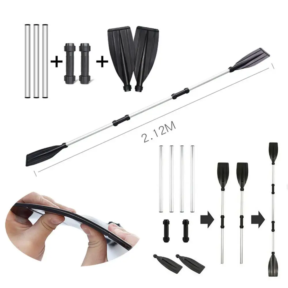 

2Pcs Aluminum Alloy Assemble Detachable Float Afloat Oars Paddle Long Oar PVC Inflatable Boat Fishing Kayak Rafting Canoe Paddle