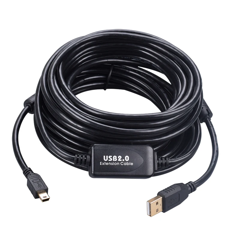 10 м/15 м/20 м Мини USB Кабель 2 0 Тип A к B кабель для зарядки данных шнур совместим с