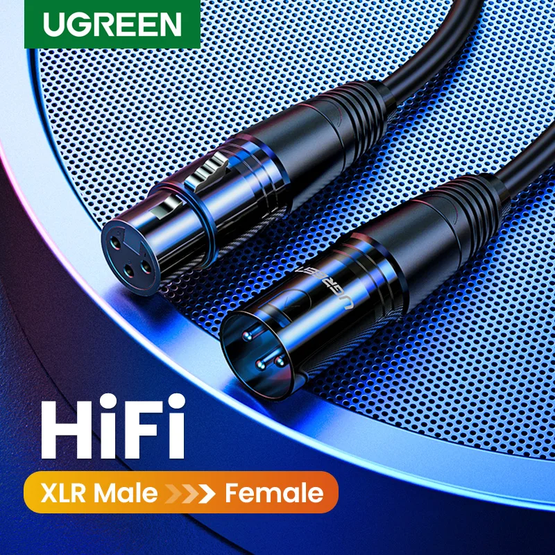 Кабель UGREEN XLR для караоке микрофона звуковая пушка кабель-удлинитель кабель