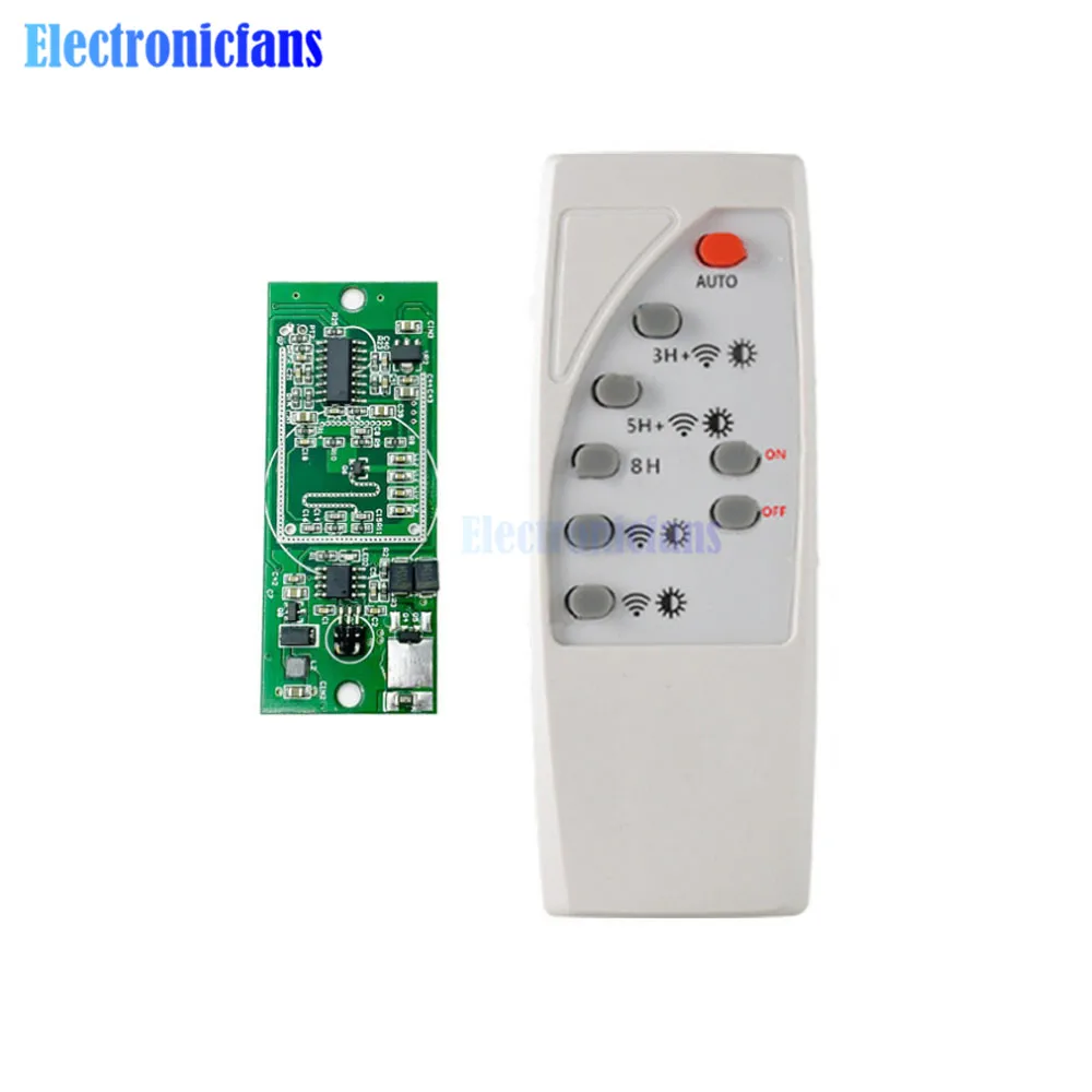 3.7V 7.4V Microwave Radar Human Body Induction Solar Controller Light Circuit Board Adjustable Sensor Module with Remote Control