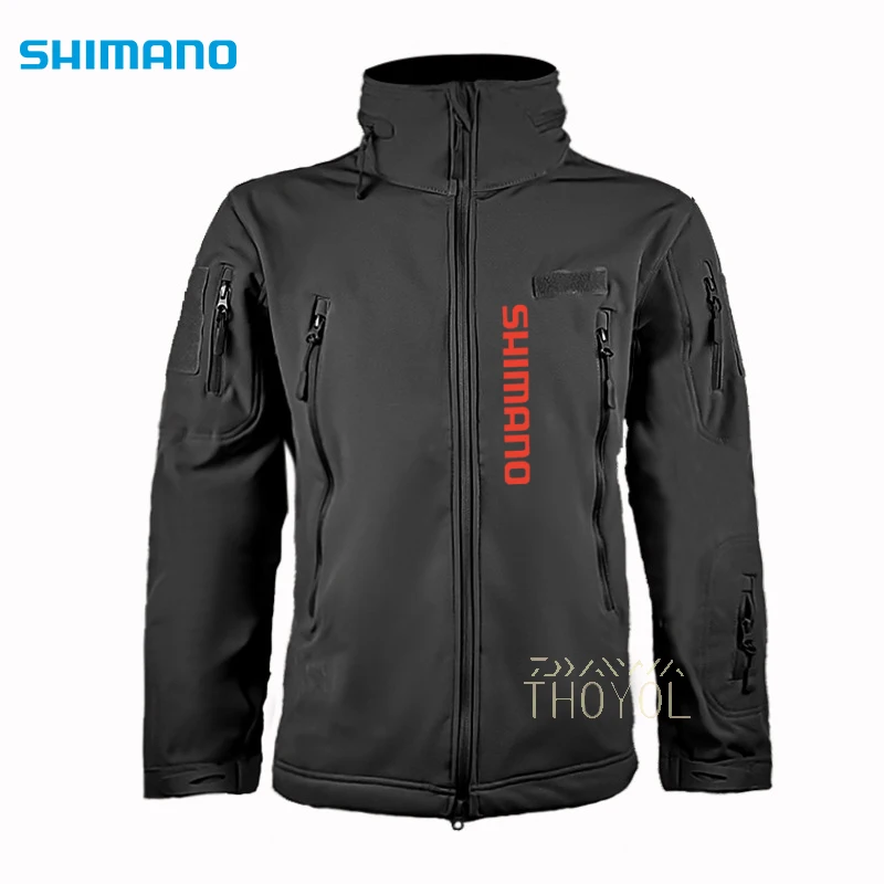 

Куртка рыболовная Shimano, верхняя одежда, одежда для рыбалки Daiwa, Мужская Толстая бархатная камуфляжная тактическая куртка, Мужская зимняя оде...