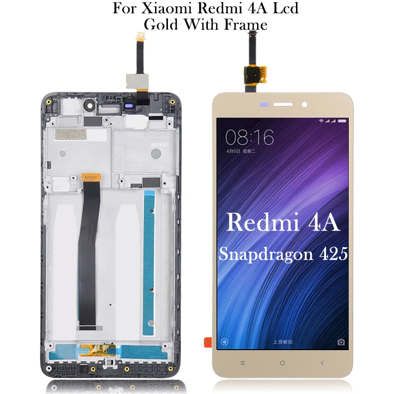 Dinamico 5,0 дюймов 4A дисплей для Xiaomi Redmi 4A ЖК-панель с сенсорным экраном стекло дигитайзер в сборе с рамкой с инструментами - Цвет: Gold With Frame