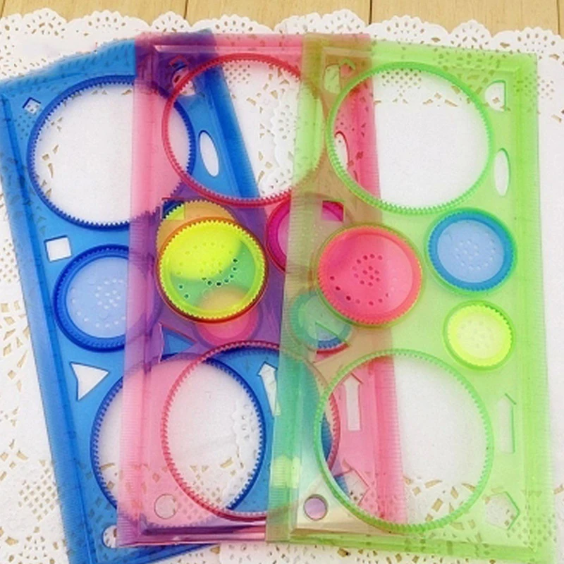 

Painting Multi-function Interesting Puzzle Spirograph Children Drawing Plastic Ruler Can Improve Start Work Ability UY8