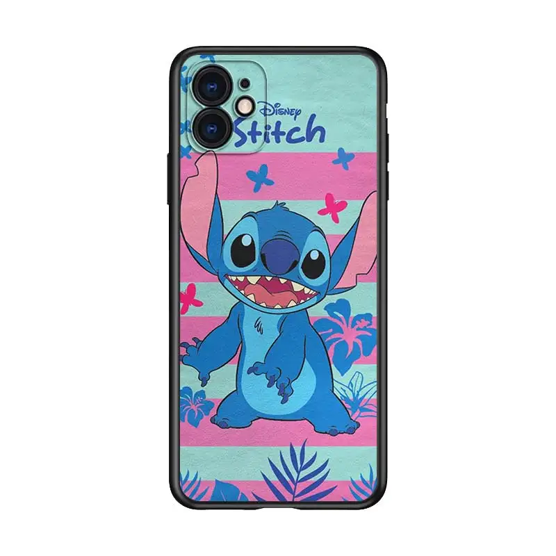 

Stitch cute disney cartoon for Apple iPhone 12 Pro Max Mini 11 Pro XS Max X XR 6S 6 7 8 Plus 5S SE2020 Soft Black Phone Case
