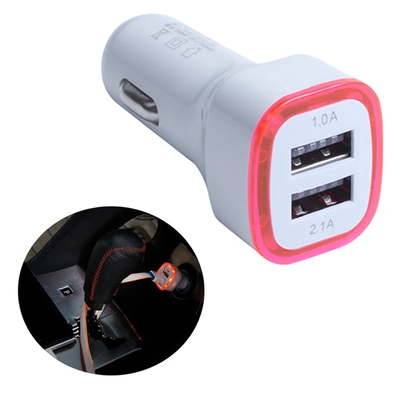 Универсальный мобильный телефон зарядное устройство 2.1A LED USB двойной 2 порт