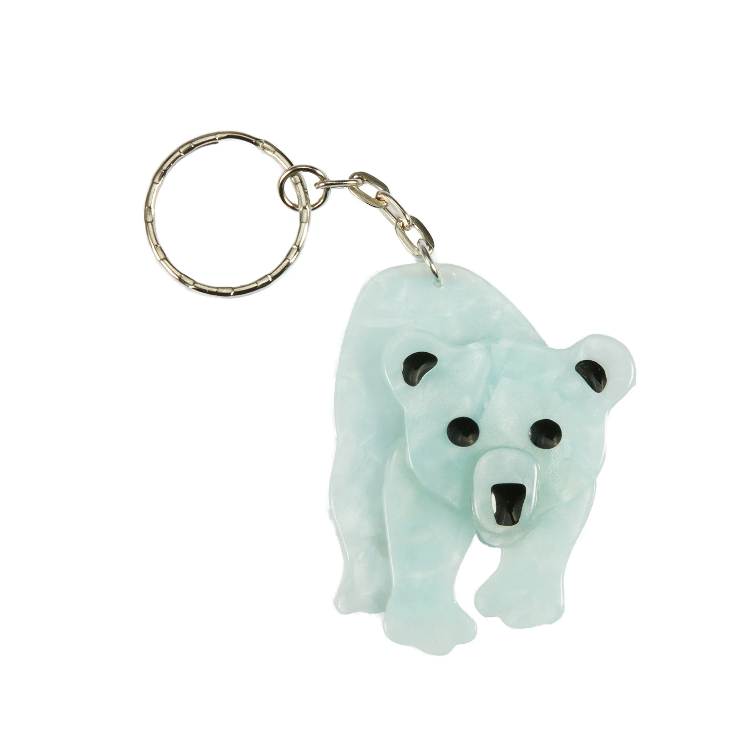 

APSVO Handmade Acrylic Polar Bear Keychain Charm for Women Men Blue Bear Key Chains Rings Cute Animal Anime GIft Purse Lanyard