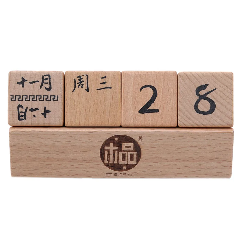 

Popular Garden Ornaments Wood Wooden Calendar Calendar Small Home Decor Furnishings Gift Manual Children's Time Calendar Toy