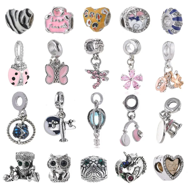 

2Pcs/Lot Silver Plated Romantic Balloon Charms Beads fit Brand Bracelets Necklaces for Women DIY Jewelry Gift Making