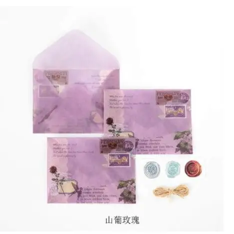 shan pu mei gui 3 шт./компл. Винтаж Ван Гог Краски ing Поэзия пейзаж Краски прозрачный конверт открытка с буквенным принтом хранилище канцелярских товаров Бумага подарок - Цвет: shan pu mei gui