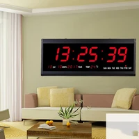 17inch digital led screen projection wall clock time calendar with indoor thermometer 24h display daysmonthyear eu