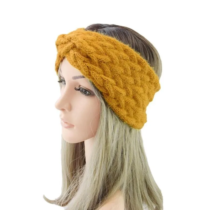 

Twist Cross Knit Headband Winter Warm Knitted Headwrap Hairbands Women Warmer Hair Accessories