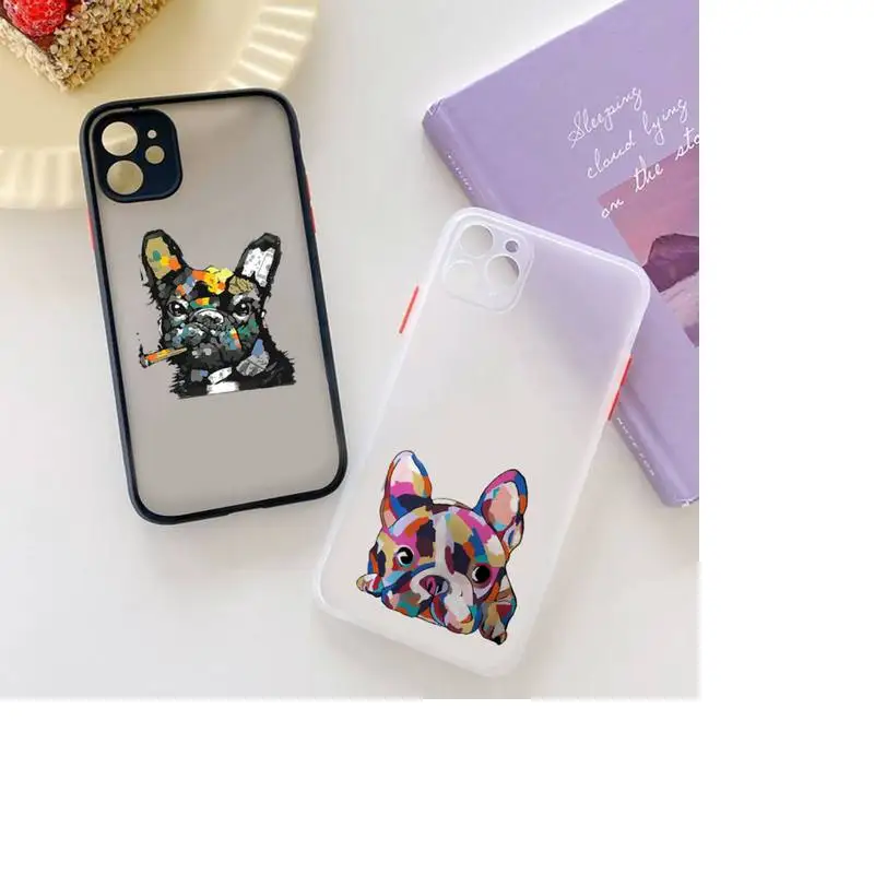 

Pug Dog French Bulldog Phone Case Clear matte transparent For white iPhone 7 8 x xs xr 11 12 pro plus max mini Funda