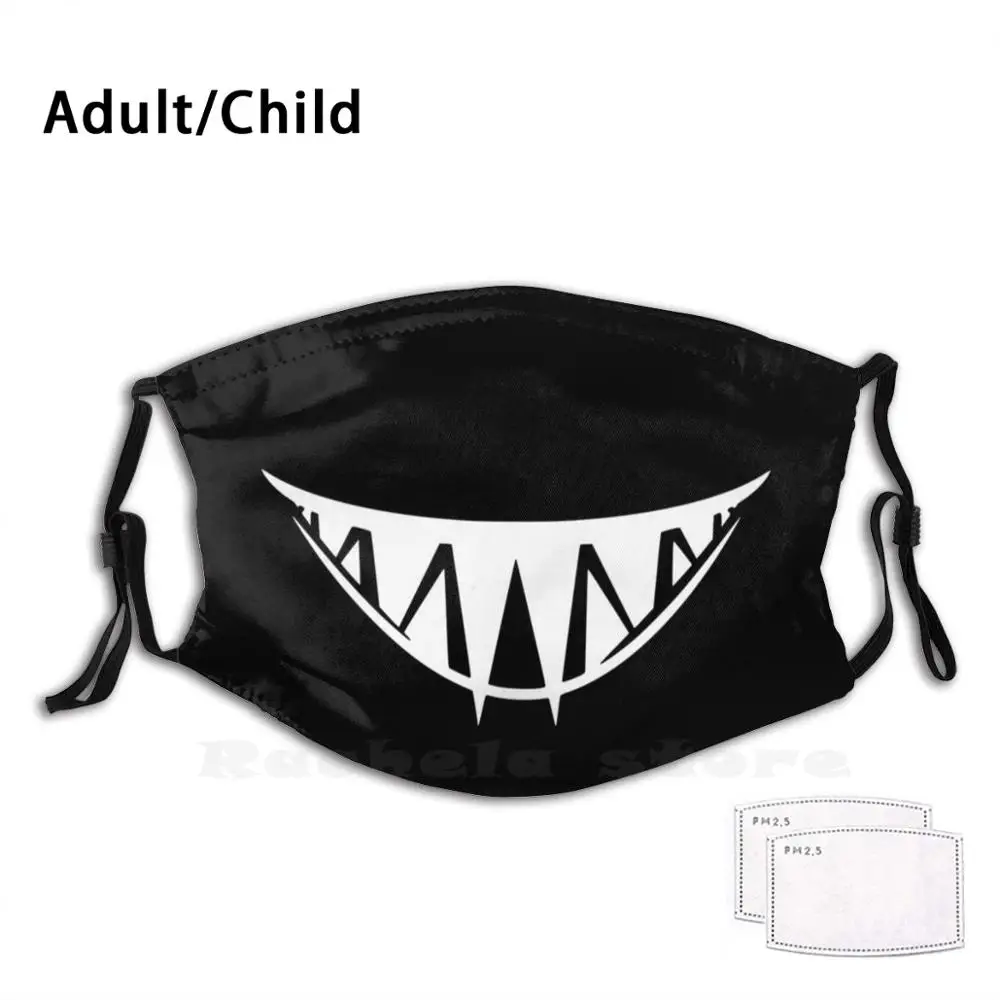 

The Mouth Of A Monster Print Washable Filter Anti Dust Mouth Mask Ghost Halloween Spooky Cute Horror Witch Black Funny Skull