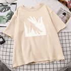 Белая женская футболка с креативным ручным принтом, забавная уличная одежда, повседневная футболка с круглым вырезом, приталенная дышащая женская футболка