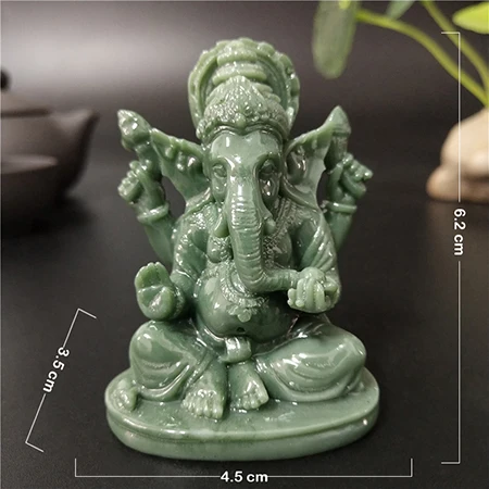 Статуя Будды Ganesha, искусственный Индийский Слон, Бог, скульптура, сделанная вручную Нефритовая каменная поделка, Декор для дома, статуи Будды