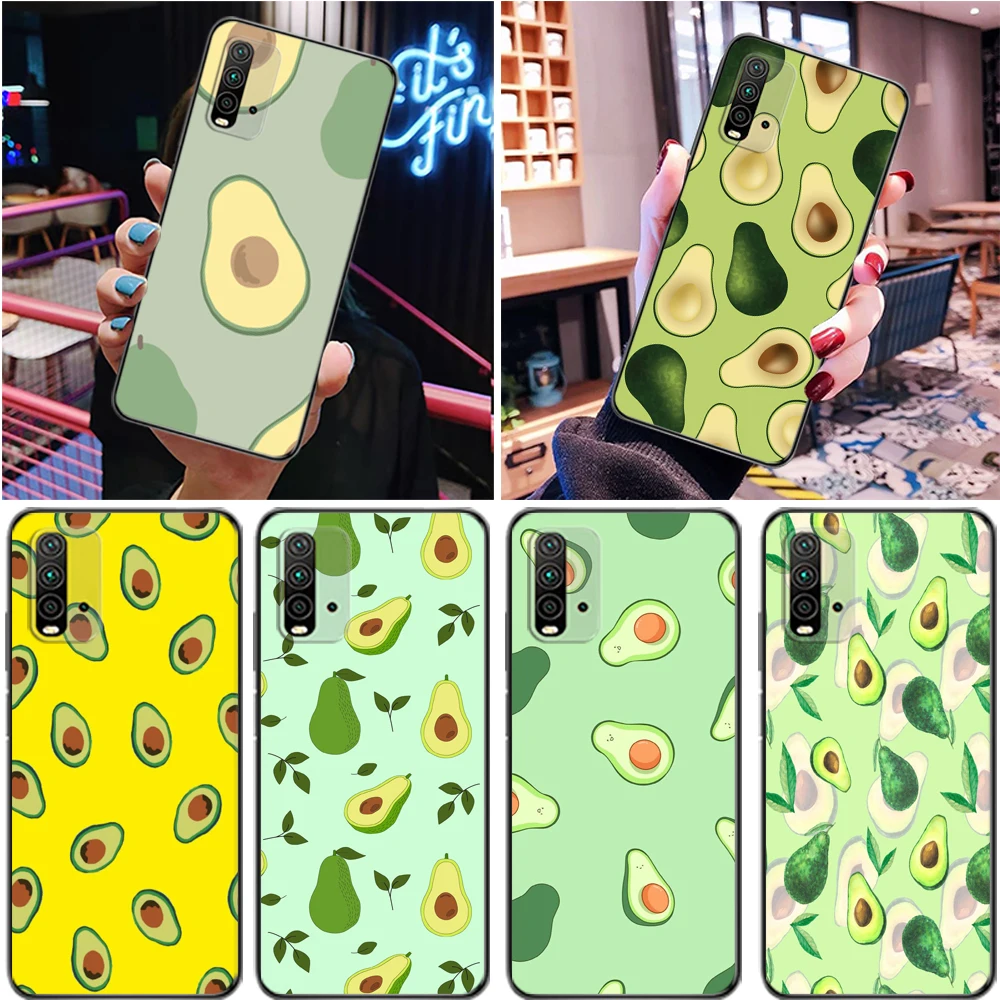 

Funny Cute Avocado Phone Case For Xiaomi Redmi 9i 9AT 9 9T 9A 9C Luxury Cute Cartoon Fruit Avocado Back Cover Cases