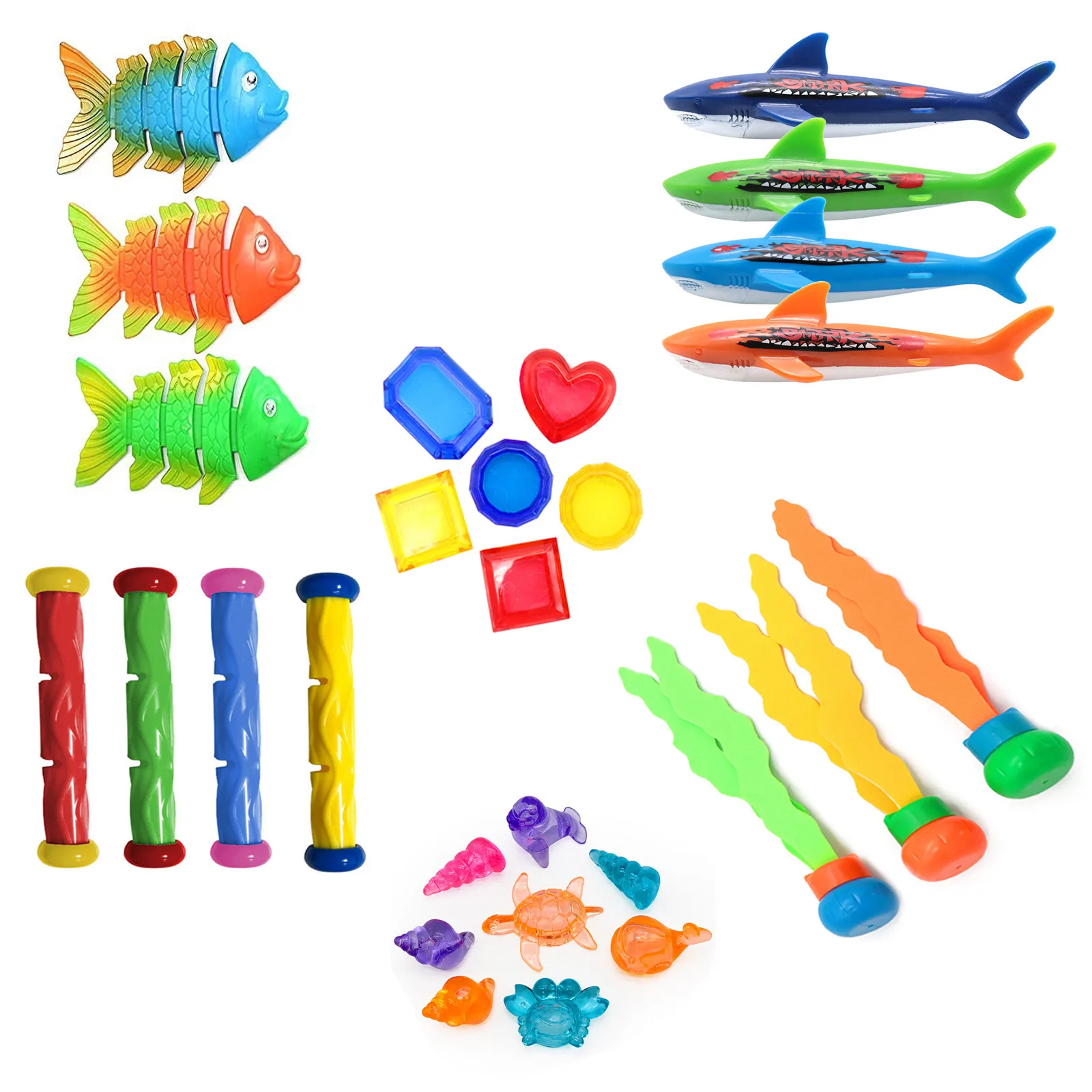 

42 Pack Pool Diving Toys Variety Water Diving Ring Numbered Dive Stick Durable Swim Pool Dive Toys Easy Retrieval Toy for Kids