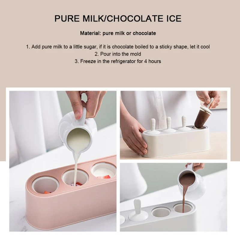 Ice Pops Mold Silicone Popsicles Maker Easy Release Cream Tray Holder For Baby Food Tools | Дом и сад