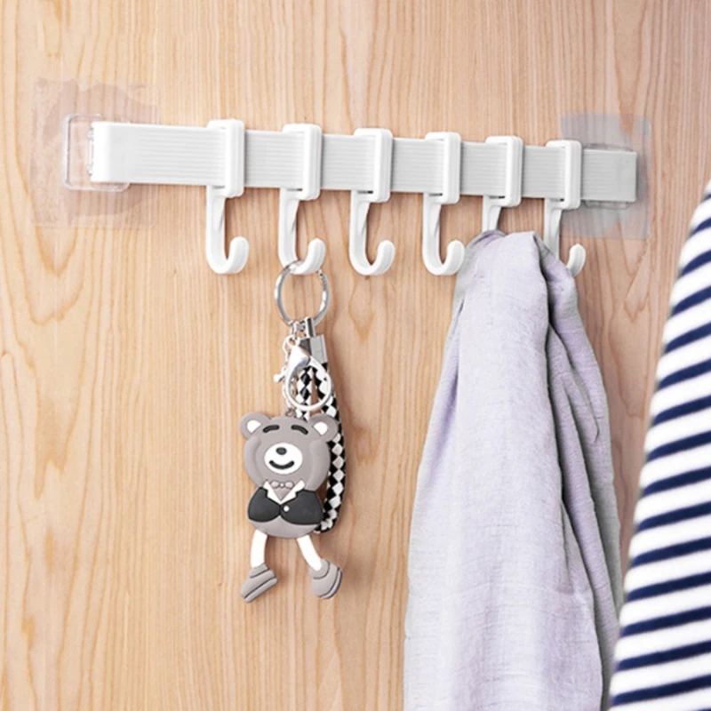 Мощный крючок 6 ровных крючков без следов наклейки гвоздей настенный