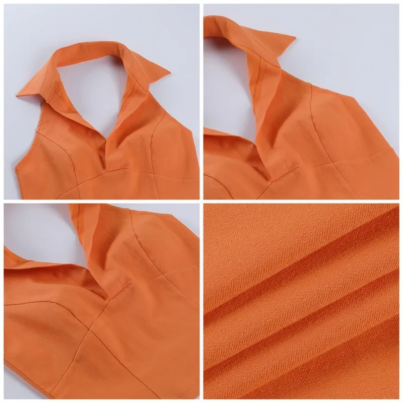 

Aushiya Summer V-Neck Skinny Basic Tank Top Women 2021 Sleeveless Backless Halter Tops Sexy Streetwear Skinny Party T-Shirts New