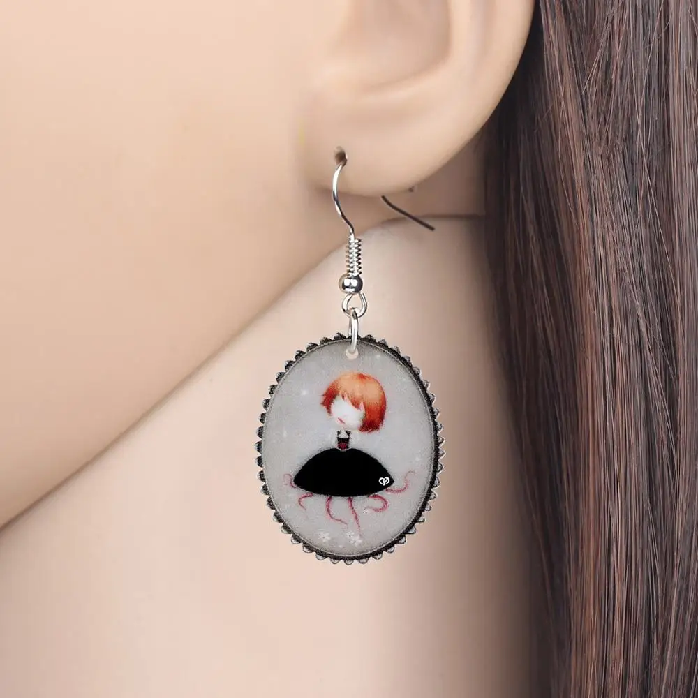 WEVENI акриловые кукольные серьги с юбкой осьминога для девочек круглые Висячие