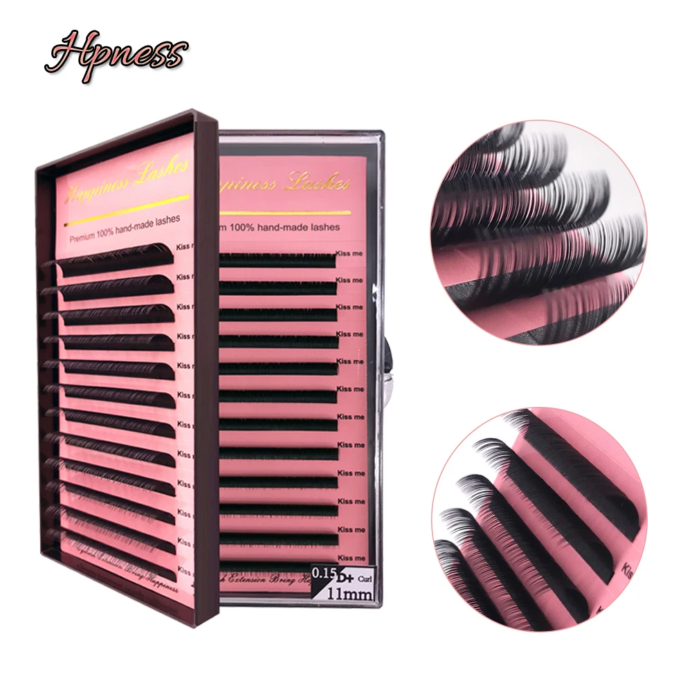 Eyelash Extension All Size Individual Natural Long Classic Mink 12 Lines/rows C/D/D+Curl Soft Silk Eye Lashes For Salon | Красота и