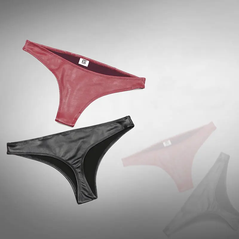 

Latex Panties Women Faux Leather Sissy Sexy Panties Micro Thong Wetlook G String Femme Erotic Lingerie String Panties Underwear