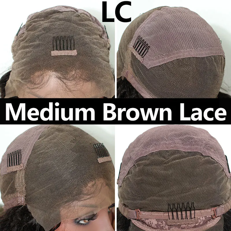Medium Brown Lace Вьющиеся бесклеевые полностью кружевные человеческие волосы парики предварительно выщипанные 250 плотность Бразильские глубокие волны прозрачные парики на кружеве EverBeauty Remy - Цвет: Medium Brown Lace