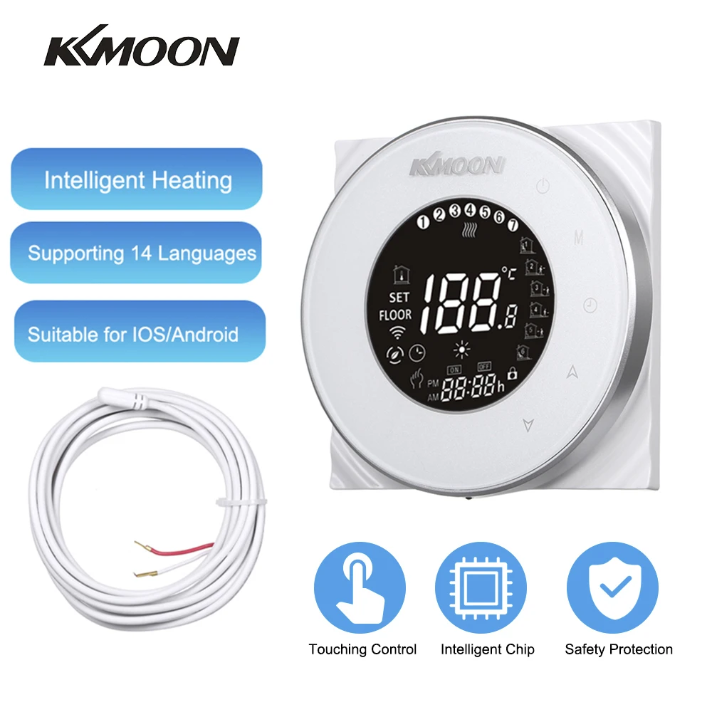 KKmoon термостаты цифровой напольный термостат для электрической системы отопления напольный датчик воздуха WiFi голосовой регулятор температуры