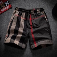 2021 summer new mens luxury brand lattice trend high end loose beach casual shorts