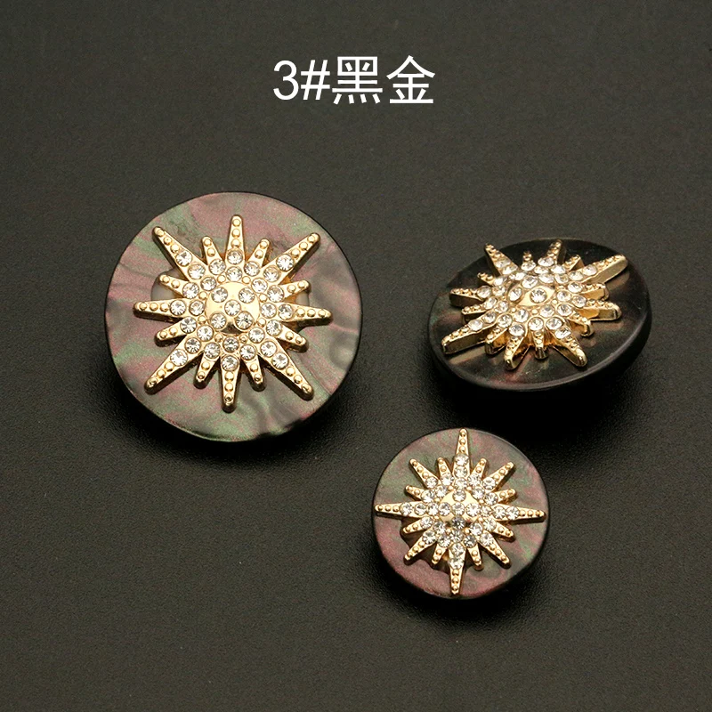 6 шт. белый черный металлический золотой бриллиант стразы пуговицы для одежды