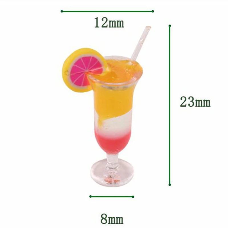 

6Pcs 1:12 Dollhouse Miniature Drink Juice Cups Dolls Kitchen Food Accessories
