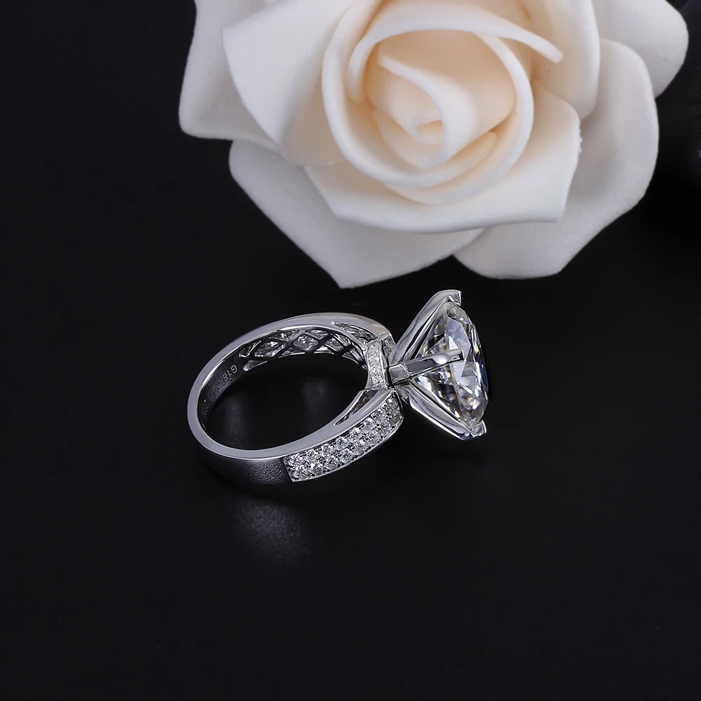 10K белое золото 1 2 3 4 5 карат круглое Moissanite бриллиантовое кольцо для женщин Свадьба