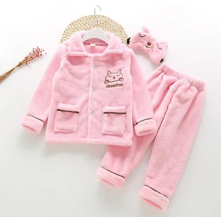 style 2 Детский Пижамный комплект для больших мальчиков, фланелевый домашний комплект, однослойный двухслойный кашемировый комплект из двух предметов для детей 2-12 лет - Цвет: style 2